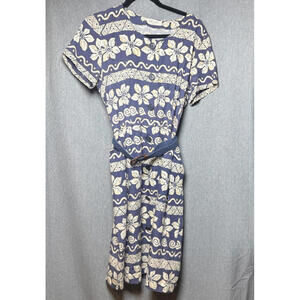 Vintage OBLADY Tokyo Style Floral Midi Dress Japan Rayon Blend See Measurements